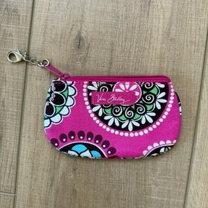 VERA BRADLEY "Cupcakes Pink" ID Case w/ Key Ring Coin Purse Wallet Retired